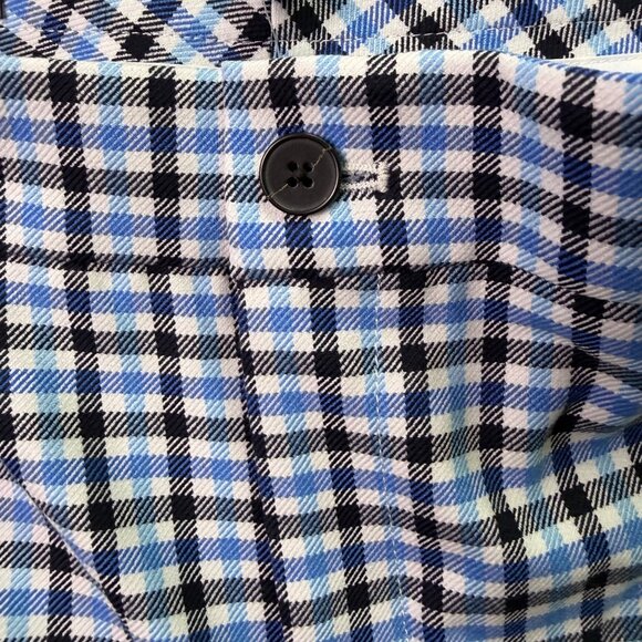 Banana Republic Women’s Blue & Black Plaid Wide-Leg Crop Pants Size 6 - New - Picture 3 of 13